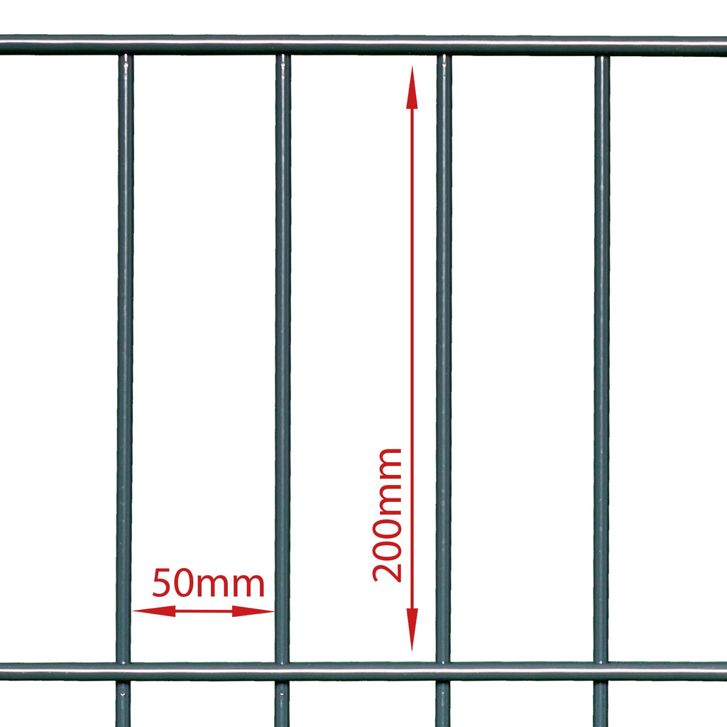 Doppelstabmattenzaun Komplettset Anthrazit, 1,23 m hoch, 90 m lang